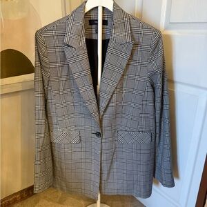 Forever 21 Black & White Glen Plaid Blazer